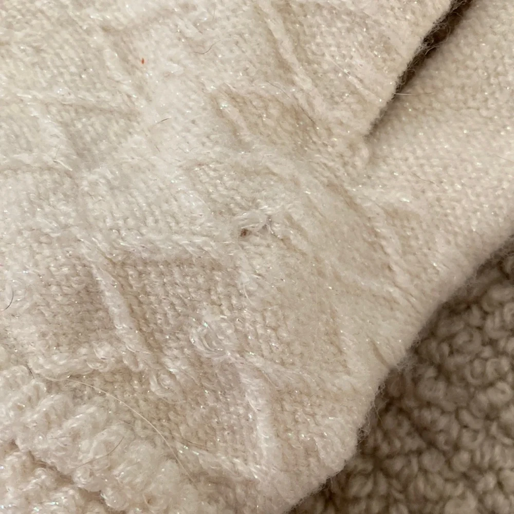 Steve Madden Glitter Texting Gloves Cream Women’s One Size EUC Read Description